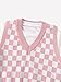 Floerns Girls Heart Print Sleeveless Sweater Vest V Neck Knitwear Tank Top Pink & White Gingham 12 Years
