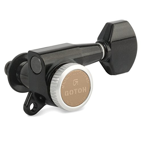 Image of Gotoh Magnum Lock-Trad 6-In-Line Guitar Tuners, Black