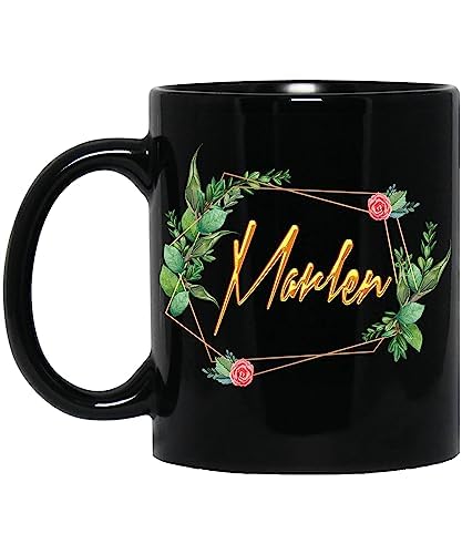 Coffee Mug Personalized Name Marlen Mug for Women Girls Wife, Mother, Custom Name Flower Coffee Mug, Name Coffee Cup, Floral Design, Personalized