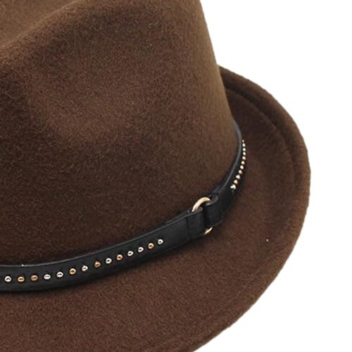 Image of Fedora Hats Classic Decorative Panama Hat for Stage Performance Events Travel Deep Brown|Clothing Shoes & Accessories|Mens Accessories|Hats
