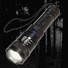 D M E Linterna Led Recargable por USB - Linternas Led Alta Potencia Super Brillante con 5 Modos - 5000L Flashlight de Mano Enfoque Ajustable - Impermeable Portátil y Táctica para Aventuras.