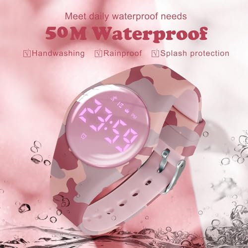 Image of Kids Watches for Girls Boys Digital Sport Watch with Step Counter Pedometer Vibration Alarm Clock, No App Waterproof Fitness Tracker Kids Watch Boys Girls Teens Students Ages 5-16