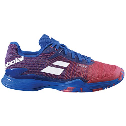 Babolat Men's Jet Mach II All Court Tennis Shoes, Poppy Red/Estate Blue (US Size 8)