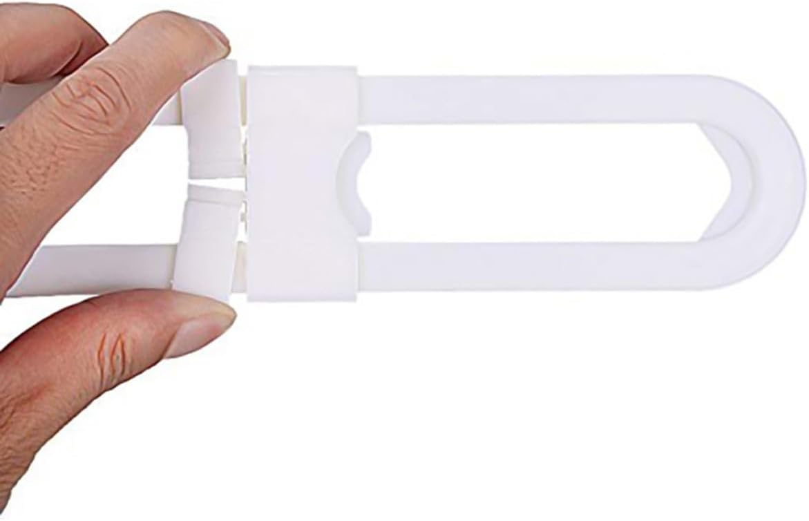 NOLITOY 8pcs U-shaped Safety Locks for Cabinets and Bookcases, White Abs Plastic, No Drilling Installation, Prevents Opening Doors, for Home Safety