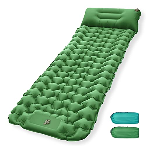 Camping-Isomatte Isomatte Selbstaufblasend Luftmatratze, Isomatte Camping Ultraleicht Kleines Matratze, luftmatratze Wasserdichte Pro-Wandermatte für Strandreisen, Rucksackreisen (Green)196*68*9cm Cover