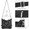 dobsechs Grand sac fourre-tout imperméable, sac à bandoulière décontracté avec poignée sur le dessus, sacs à main pour femme, université, école, travail, travail, sport, voyage, Noir , Large #2