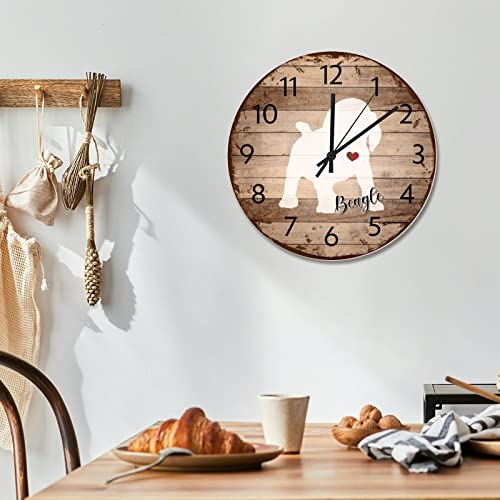 Horloge murale rustique Beagle en bois cadeau idéal pour passionnés