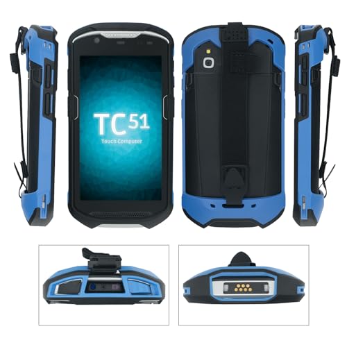 IYOUBOL Protective Cover Bumper Case Rugged Boot with Hand Strap for Zebra TC51 TC510K TC52 TC56 TC57 (Blue) - Thumbnail 3