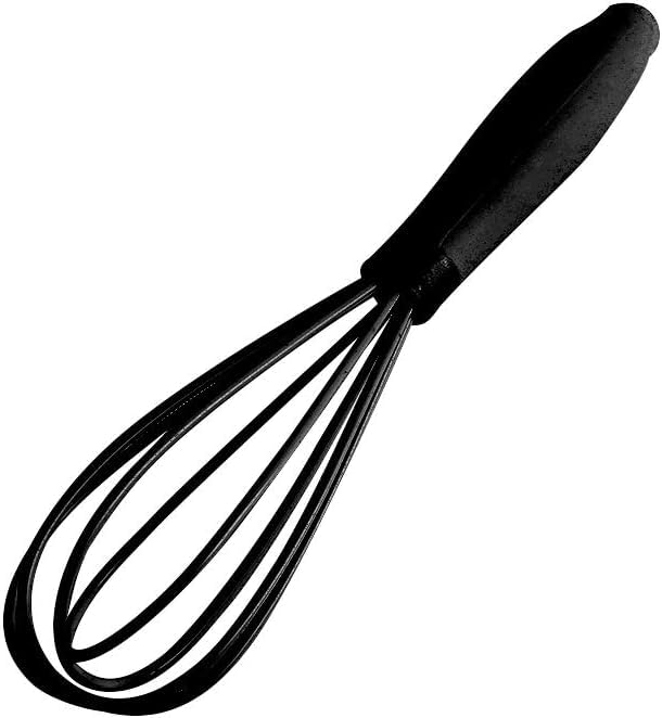 1Pc Black Mini Silicone Non-Stick Whisk, Milk and Egg Beater Blender, Hand Egg Mixer, Kitchen Whisks for Cooking, Baking, Mixing, Stirring, 6.7inch