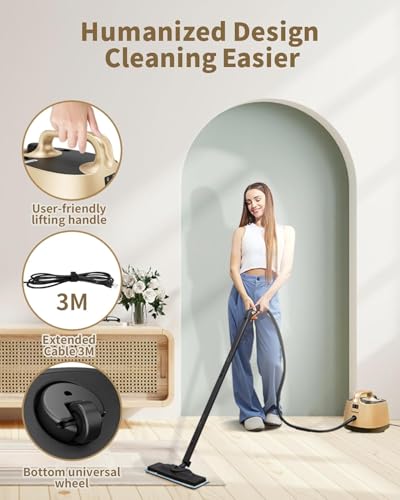 Handheld Steam Cleaner, 293°F 58 PSI Powerful Multipurpose Steam Mop for Home Use, 50Oz Capacity, Heavy Duty Steamer for home, Handheld Steamers, Floors, Cars, Tiles, Crack Cleaning, Titanium - Image 3