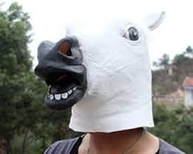 【ShuaWdk】Funny Mask, Hilarious Horse Mask! Realistic Animal Headgear for Halloween Costumes. Rubber Cosplay Prop, Disguise Party or Birthday Party