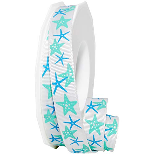 Morex Ribbon Coastal Celebrations - All Star Fish Ribbon, 5/8 inch by 20 Yards, White by Morex Ribbon - Used condition - US$6.60