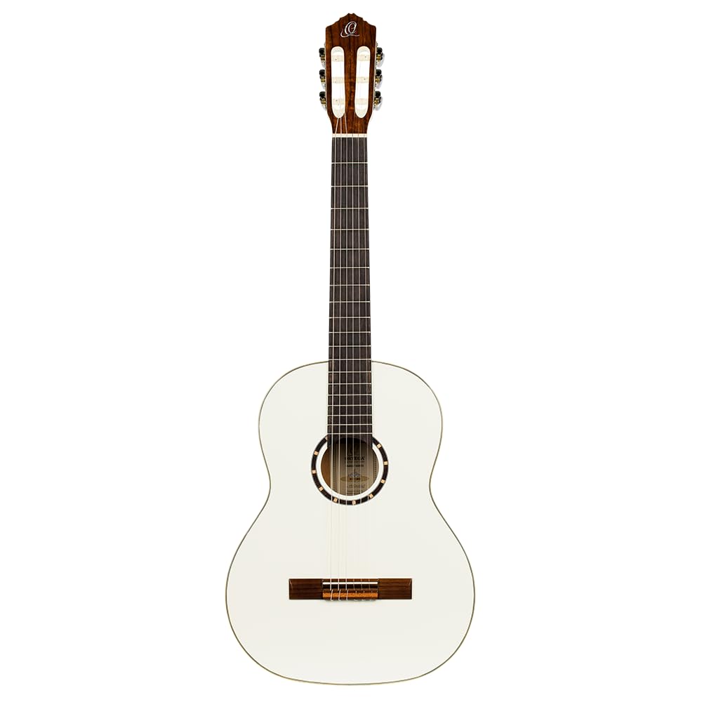 Ortega Guitars Chitarra Concerto Bianca Misura Standard - Serie Family - include Gig Bag - mogano/top in abete (R121WH)