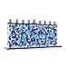 Ner Mitzvah Blue & White Confetti Glass Chanukah Menorah - Handcrafted Painted Glass - Fits Standard Candles