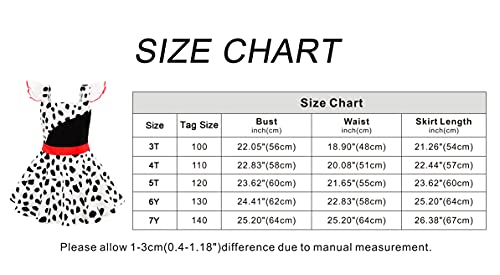 Mecamelon Girl Cruella Deville Halloween Costume Christmas Vintage Polka Dots Dress Set For Girls (7 Years, White) #TOP6