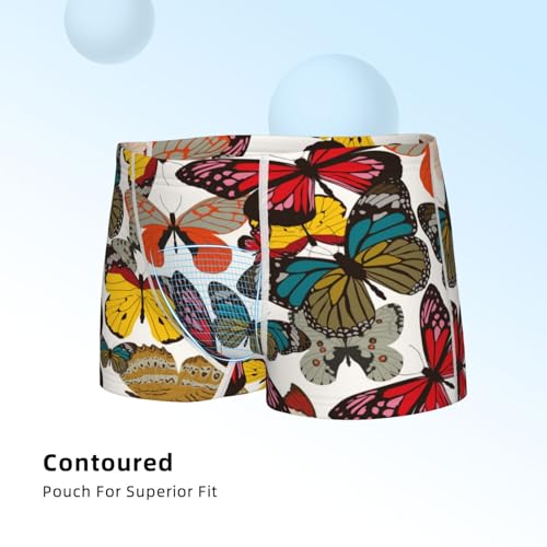 Boys' Cotton Boxer Brief Soft Underwear-Retro Floral Butterfly4