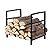 PHI VILLA 17 Inch Small Indoor/Outdoor Firewood Racks Bin Steel Log Carrier for Firewood Holder Wood Stove Accessories(Black)