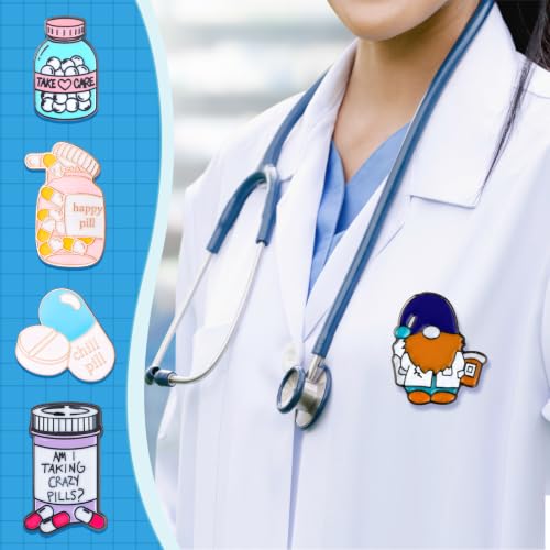 Image of Kenning 100 Pcs Pharmacy Enamel Lapel Pins Bulk for Pharmacy Week Gifts
