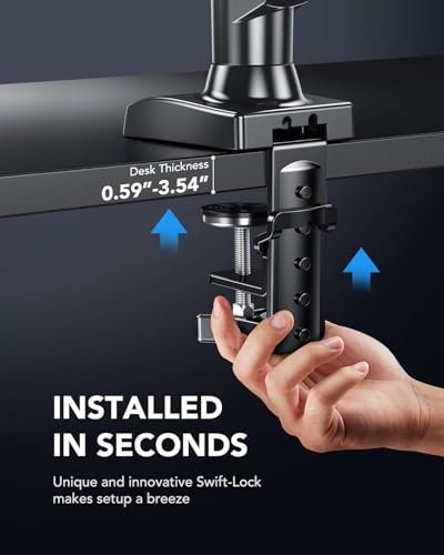 image for HUANUO Single Monitor Mount, 13 to 32 Inch Gas Monitor Arm, Adjustable