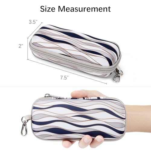 Image of Double Eyeglasses Case Hard Shell Dual Sunglasses Organizer with Zipper Closure Travel Eyewear Storage for Vehicle