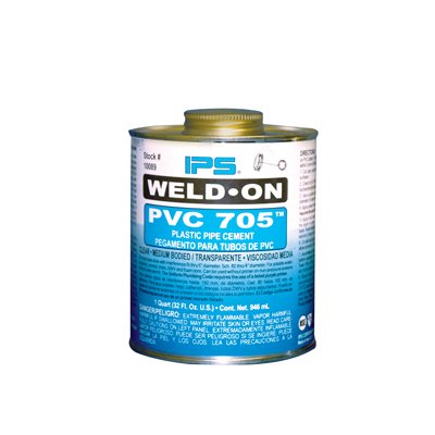 Quart Clear IPS Weld-On 705 PVC Cement (1 Cement)