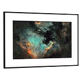 artboxONE Poster mit Rahmen Schwarz (Metallic) 75x50 cm Nordamerikanebel in HSO von Roland Störmer - gerahmtes Poster
