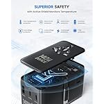 DOACE Universal Travel Adapter, 140W GaN 3.0 European Travel Plug Adapter with Built-in USB-C Cable, 6 in 1 USB-C PD Fast Charging Universal Adapter for Worldwide Travel-EU/UK/USA/AUS - Image 5