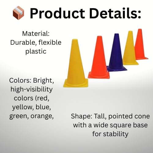 JAXTON Speed Training Kit with 6 Inch Marker Cones Set of 10+ Football Cones Pack of 6+ 1 Agility Ladder 4 Meter for Soccer, Football, Fitness, Speed & Agility Training (Combo 4) 2