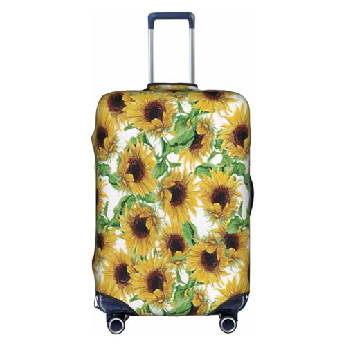 Housse de bagage de qualité supérieure XL blanche lavable à motif tournesol