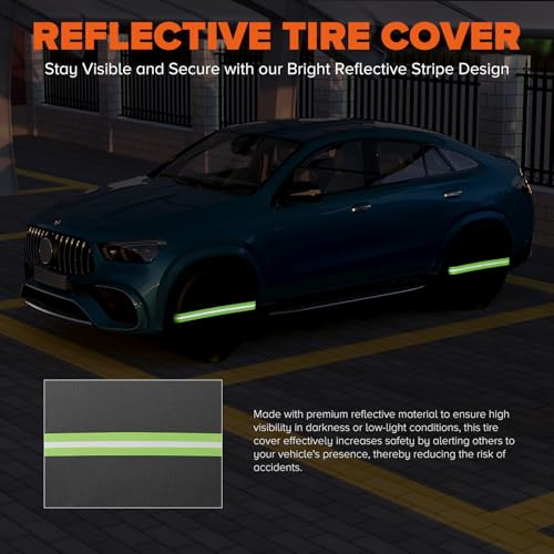 Image of Tire Covers 4 Pack, Universal Fits 30-32 inch RV Tire Covers Set for RV, Trailer, SUV, Truck, Camper, Jeep Waterproof Anti-UV Tough Wheel Protector