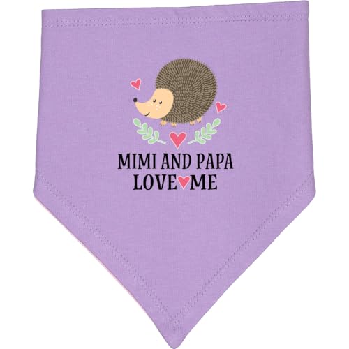 inktastic Mimi and Papa Love Me Granddaughter Hedgehog Baby Bandana Bib