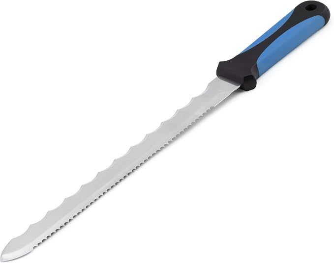 Goldblatt Coltello Per Isolamento – Lama In Acciaio Inox 20 Cm Doppio Lato – Per Taglio Lana Di Roccia, Fibra Di Vetro, Polistirolo – Custodia E Impugnatura Ergonomica