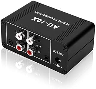 ATNEDCVH Mini Small Stereo Audio preamplifier, Headphone Amplifier, Gain 20dB Phono Turntable Phonograph preamp, Dual op amp NE5532 with RCA 3.5mm Input to RCA 3.5mm Output