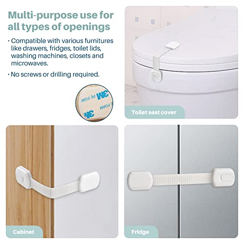 Inaya Complete 50pc Deluxe Baby Proofing Kit - Flexible Hidden Baby Locks for Cabinets and Drawers, Adjustable Child Safety Latches, Corner Guards & Furniture Anchors