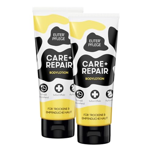 EUTERPFLEGE Körperlotion, 2x 200ml, intensive Pflege für trockene Haut, Feuchtigkeitscreme für Gesicht und Körper, parfümfreie Bodylotion, Allergiker geeignet