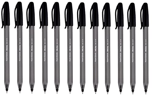Paper Mate Inkjoy 100 Ballpoint Stick Pen Medium Point Black 12 Pack