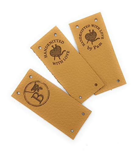 Center fold leather labels Custom folding labels Personalized logo labels Leather labels Branding tags Clothing labels Knitting labels 25 pc