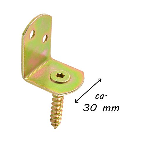 * Flechtzaunhalter L-Form galvanisch gelb verzinkt | mit Innensechsrund Torx-Schraube (Stern) | Länge: ca. 8,3 cm… – Bild 3
