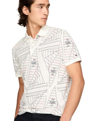 Tommy Hilfiger Men's Short Sleeve Casual Polo Shirts in Regular Fit with Sail Print Designs2
