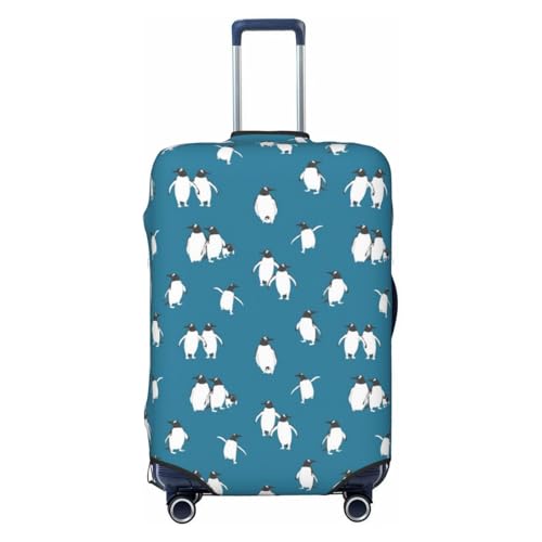 Penguin Atlantic Luggage Cover, Protective Washable Suitcase Cover - Travel High Elastic Fibers Suitcase Protector Fits Large, Black - Main Image