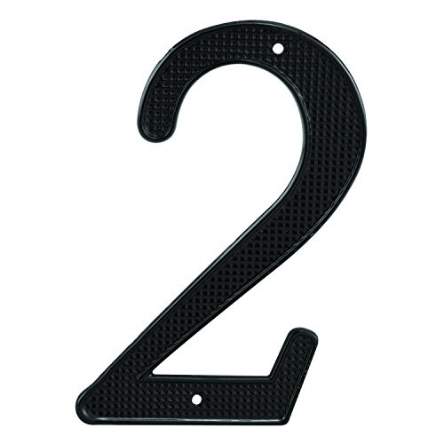 Prime-Line MP4112 4 In. House Number 2, Diecast, Black Finish (2 Pack)
