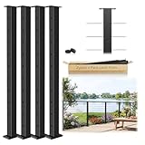 Zylorix 4Pack 36' Swageless Cable Railing Post, Stainless Steel T304 Upgraded Black Coated Surface Mount 35'x2'x2' Level Drilled Line Post for Cable Railing System Deck Indoor Outdoor Porch Balcony