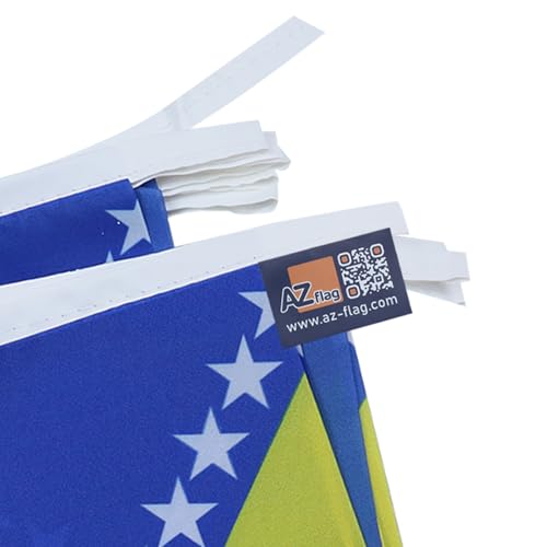 Image of AZ FLAG Bosnia and Herzegovina 6 meters BUNTING Flag 20 flags 9'' x 6'' - Bosnian Herzegovinian STRING flags 15 x 21 cm