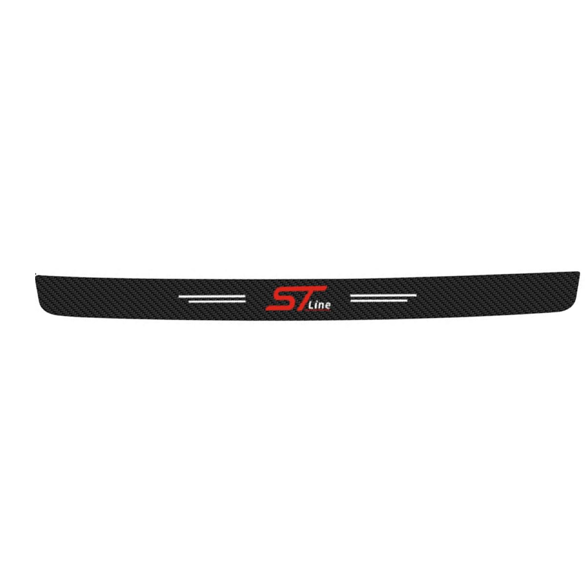 Car Rear Bumper Protector for Ford Focus EcoSport Kuga Mondeo Fiesta Puma ST-Line,Carbon Fiber Rear Bumper Protector Door Sill Kick Scuff Pedal Accessories,Red