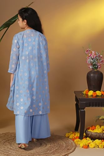 Image of Fashion Dream Girls Georgette Embroidered Palazzo Set|Kids Ethnic Wear|sharara set for girls|Indo Western Set