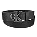 Calvin Klein Men's Monogram Buckle Belt, Large, Black