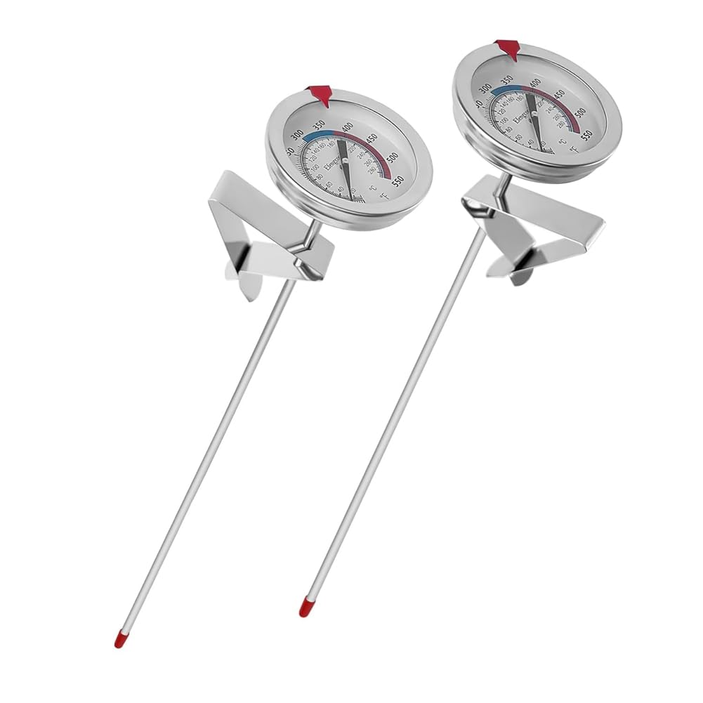 Sirxlevcy Candy Oil Thermometer Deep Fry Thermometer Set for Fring, with Pot Clip,12Inch Probe - for Tall Pots,Beef,Lamb, Meat Cooking