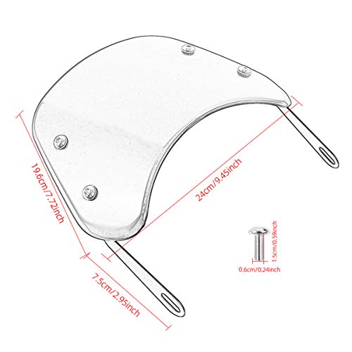 Duilu Universal Motorcycle Windshield Wind Deflector Windscreen For Motorbike 5"-7" Headlight (Black) #TOP4