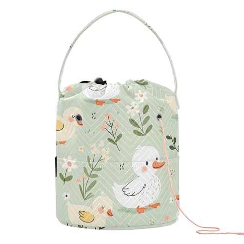 Yarn Storage Bag Small Crochet Bag Knitting Bag Organizer Cute Duck Yarn Bags for Crocheting Basket