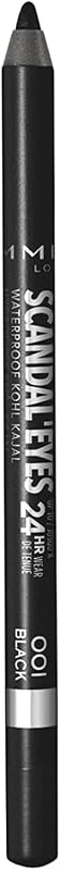 Rimmel London, Scandaleyes Waterproof Kohl Kajal Eyeliner, 01 Black, 1.3 G